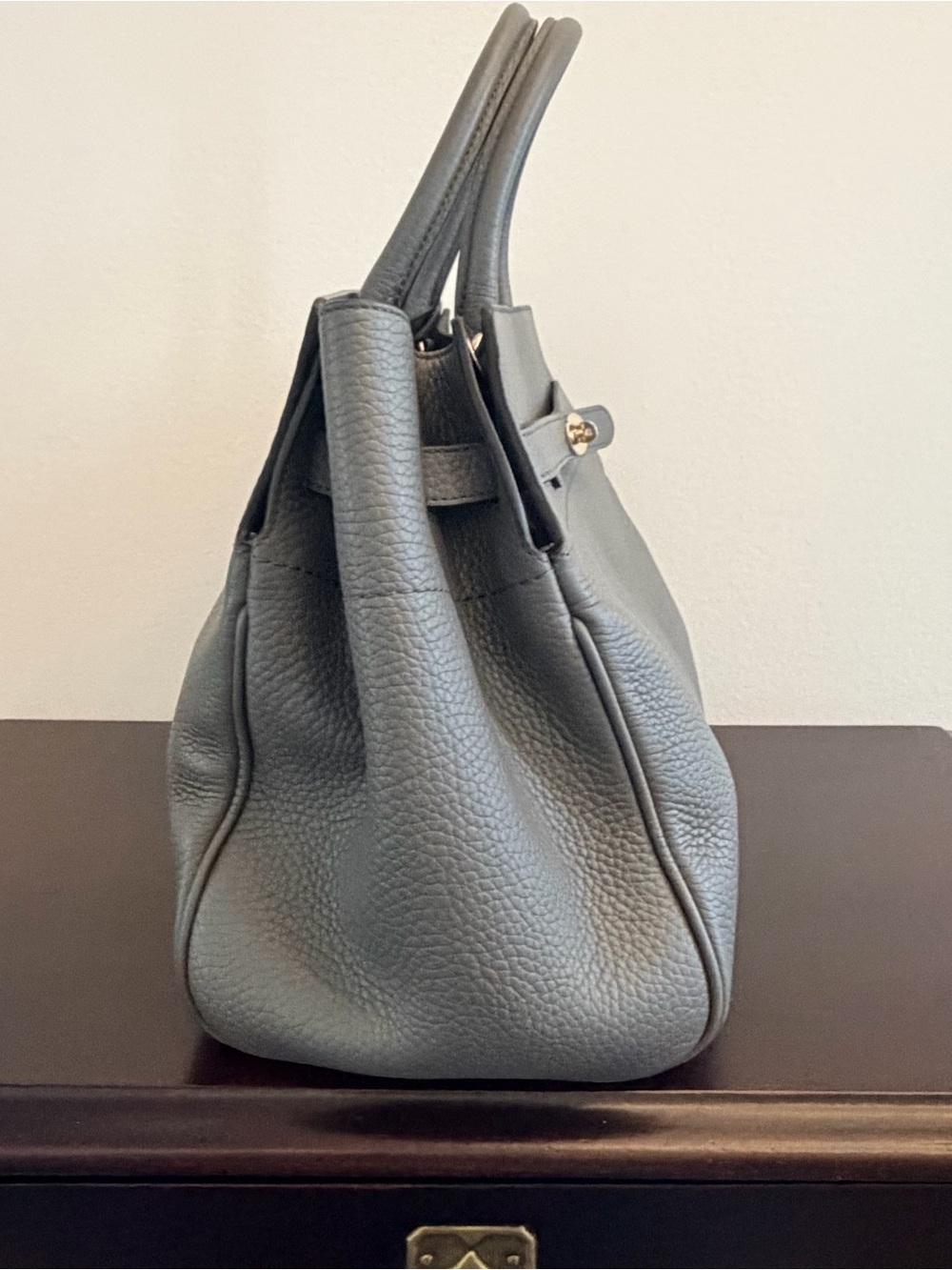 100% Authentic Mulberry Grey Pebbled Leather Belted Bayswater Bag - Picture 3 of 9